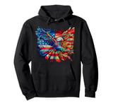 Bald Eagle of Freedom 4th July Boy Men USA Flag American Day Pullover Hoodie