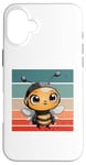 Coque pour iPhone 16 Plus Antennes de casque de dessin animé mignon Bumblebee ailes