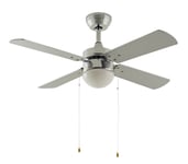 Argos Home Ceiling Fan - Chrome & Grey