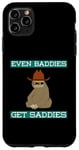 Coque pour iPhone 11 Pro Max Even Baddies Get Saddies Funny Sloth Cowboy Blague