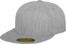 Flexfit Mens Premium 210 Fitted Cap, Heather Grey, L-XL EU