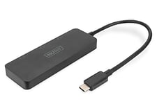 DIGITUS Adaptateur Graphique 3 Ports USB-C - USB-C vers 3X HDMI - 4k60Hz - Multi Stream Transport (MST) - Hub vidéo - Noir