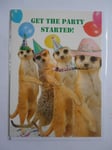 Conga Meerkats Party Hats Balloons Get the party started! Birthday card