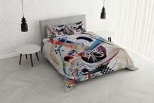 Italian Bed Linen SOGNI D'AUTORE Digital Print Duvet Cover Set, Made in Italy, Cotton, sd-62, Queen-Size Bed