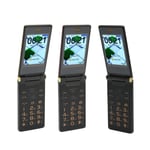 New Senior Cell Phone 3in Double Screen 2G Flip Style Dual SIM Slots 5900mAh Unl