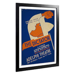 Big Box Art Framed Print of Vintage WPA Poster The Dictator Design | Wall Art Picture | Home Decor for Kitchen, Living Room, Bedroom, Hallway, Black, A2 / 24.5x18 Inch / 62x45cm