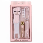 PROMOTION ! Coffret pedicure 'Diva - Yeux Endormis' rose (5 outils) - 21. 3x11. 3x2 cm