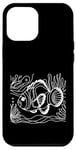 Coque pour iPhone 12 Pro Max Line Art Poisson & Ichtyologiste Faux Percula Poisson Clown