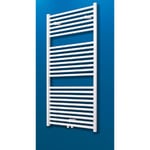 Schulte - Radiateur sèche-serviette à eau chaude, blanc, inertie fluide, vertical, raccord central 110 x 60 cm, 630 w