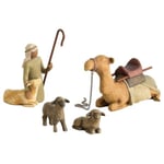 Willow Tree Handmålade Skulpturer Figurer Krubba Set Herde