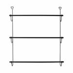 Black Towel Rail 3 Tier Over Door Towel Rack Holder Clothes Hanging Organizer