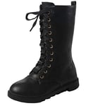 DADAWEN Fille Bottine de Neige Waterproof Boots Hautes Noir 29