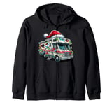 RV Camping Camper Motorhome Vacation Christmas Hat Xmas Zip Hoodie