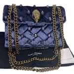 Kurt geiger Bag Navy Blue Velvet Embellished Mini Kensington