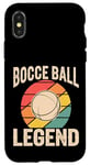 Coque pour iPhone X/XS Boule de pétanque vintage Legend Retro Sports