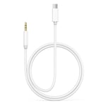 FUHAYA USB C to 3.5mm Audio Aux Jack Cable for iPhone 16, USB Type C to 3.5mm Headphone Car Speaker Stereo Cord for iPhone 16/16 Plus/16 Pro/16 Pro Max/15/15 Plus/15 Pro/15 Pro Max, iPad Pro, White