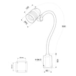 WRKPRO LED Maskinlys "DELTA" med 455 mm flex arm AC 100V-240V