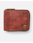 Rip Curl Searchers RFID Zip Slim Leather Wallet Brown men