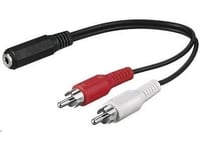 Premiumcord Jack 3,5 Mm - Rca (Cinch) X2 1,5 M Svart (Kjackcinb2)