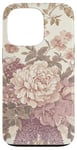 Coque pour iPhone 13 Pro Vintage Violet Pivoines Jardin Botanique Décoration d'intérieur