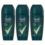 Sure Mens Men Antiperspirant Deodorant Roll On 72H Nonstop, Quantum Dry, 50ml, 3 pack - NA - One Size