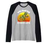 Funny Valentines Day T-Rex Dinosaur Box Of Chocolate Raglan Baseball Tee