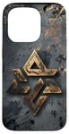 Coque pour iPhone 15 Pro Pendentif Symbole Viking Valknut Mythologie Nordique Décor