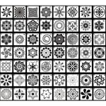 Mandala Stencil Återanvändbara Mandala målningsmallar 56-pack