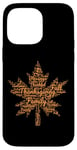 iPhone 14 Pro Max Thanksgiving Maple Leaf Word Cloud for Family Tradition Fall Case