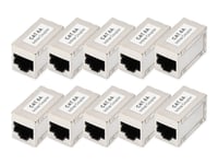 Digitus - Kopplingsdon För Nätverk - Rj-45 (Hona) Till Rj-45 (Hona) - Skärmad - Cat 6A - Modulär, Stiftkoppling: 1:1 (Paket Om 10)