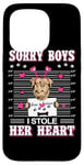 Coque pour iPhone 15 Pro Dogue de Bordeaux Valentines Day I Stole Her Heart Funny Dog