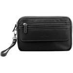 Sac Hexagona  Pochette  en cuir ref 47969 Noir 23*15*4 cm