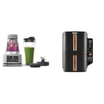 Ninja Foodi Power Nutri Blender 2-en-1, mixe des bols de smoothie et des boissons glacées, CB100EU + Ninja Double Stack XL Air Fryer, Friteuse sans huile Verticale Double Tiroir, SL400EUCP