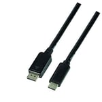 LogiLink UA0336 Câble de connexion USB-C vers DisplayPort 3 m Noir