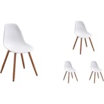 Lot de 4 chaises de jardin en polypropylène - Blanc - 50 x 55 x 85,5 cm