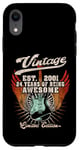 Coque pour iPhone XR 24e anniversaire 24 ans guitariste amateur de guitare né 2001