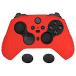 PlayVital Housse de Protection pour Xbox Elite Série 2 Manette,Coque en Silicone Souple pour Xbox Elite Série 2 Controller,Grip Cover avec Capuchon Joystick-Rouge Passion(Édition Samouraï)