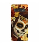 Coque Galaxy S10 PLUS mort 33 calavera mexicaine fleur or