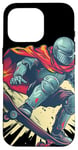 Coque pour iPhone 16 Pro Skateboard Chivalry avec cool Knight