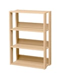 Iris Ohyama, Bibliothèque, Meuble de rangement à 3 Niveaux, Étagères ajustables tous les 14 cm, Stable, Industriel, Montage Facile, Salon, Entrée, Chambre, Bureau - Open Wood Rack OWR-600-Marron Clair