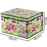 Road Works Large Collapsible Storage Box Folding Jumbo Chest Kids Room Toy Box