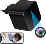 Cam?ra Espion WiFi,5G et 2,4G Cam?ra Cach?e sans Fil 1080P HD,USB Chargeur Micro Espion Enregistreur de Surveillance Camera Miniature a Distance avec D?tection de Mouvement