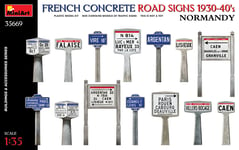 French Concrete Road Signs 1930-40's. Normandy 1:3 5 Plastic Model Kit Miniart