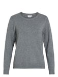 Viril O-Neck L/S Knit Top - Noos Tops Knitwear Jumpers Grey Vila