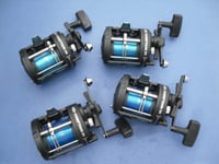 4 FLADEN CHIEFTAIN 30 MULTIPLIER REELS+LINE FOR SEA FISHING BOAT ROD LURES RIGS