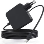 65W USB C bärbar laddare för ASUS Lenovo Thinkpad Acer Chromebook Macbook Pro/Air iPad Dell Huawei Matebook med 1,8M USB C till C-kabel