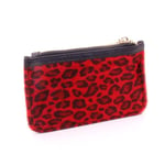 Damplånbok / Börs Coin Purse Soft Leopard - Röd Svart