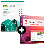 Pack Microsoft 365 Famille - 6 utilisateurs - Abonnement 1 an + Expert PDF Pro 15 - 1 PC - licence perpétuelle