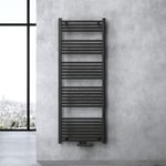 Sogood - doporro Radiateur de Salle de Bain Sèche-Serviette 160x60cm Radiateur Tubulaire Vertical Chauffage à Eau Chaude Gris-Noir