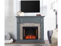 Modern Seneca Slate Grey Complete Electric Fireplace